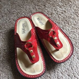 Alegria red patent leather sandals